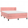 Cama box spring con colchón terciopelo rosa 140x200 cm 3