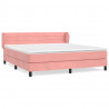 Cama box spring con colchón terciopelo rosa 160x200 cm 2