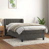 Cama box spring con colchón terciopelo gris oscuro 90x200 cm 1