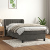 Cama com molas/colchão 100x200 cm veludo cinza-escuro 1