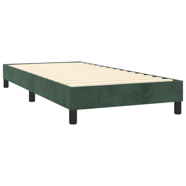 Cama box spring con colchón terciopelo verde oscuro 100x200 cm M 4