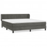 Cama box spring con colchón terciopelo gris oscuro 160x200 cm 2