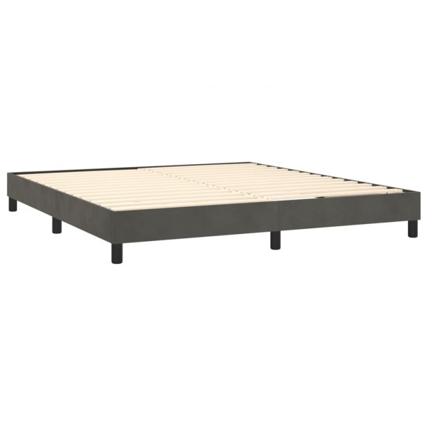 Cama com molas/colchão 160x200 cm veludo cinzento-escuro M 4