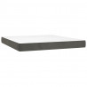 Cama box spring con colchón terciopelo gris oscuro 160x200 cm 5