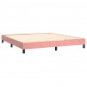 Cama box spring con colchón terciopelo rosa 160x200 cm 4
