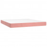 Cama box spring con colchón terciopelo rosa 160x200 cm 5