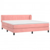 Cama box spring con colchón terciopelo rosa 180x200 cm 3