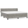 Cama box spring con colchón terciopelo gris claro 160x200 cm 2