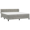 Cama box spring con colchón terciopelo gris claro 160x200 cm 3