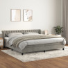 Cama com molas/colchão 200x200 cm veludo cinzento-claro 1