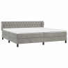 Cama box spring con colchón terciopelo gris claro 200x200 cm 3