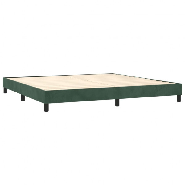 Cama box spring con colchón terciopelo verde oscuro 200x200 cm M 4