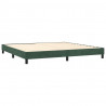 Cama com molas/colchão 200x200 cm veludo verde-escuro 4