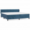 Cama com molas/colchão 200x200 cm veludo azul-escuro 2