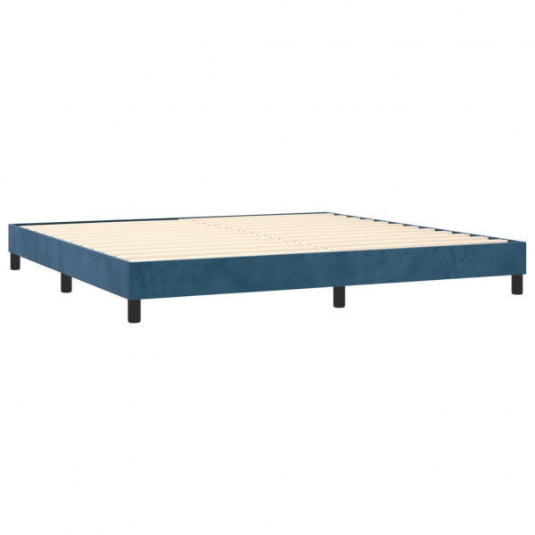 Cama com molas/colchão 200x200 cm veludo azul-escuro M 4
