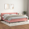 Cama com molas/colchão 200x200 cm veludo rosa 1