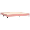 Cama com molas/colchão 200x200 cm veludo rosa 4