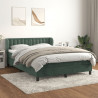 Cama com molas/colchão 140x200 cm veludo verde-escuro 1