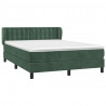 Cama box spring con colchón terciopelo verde oscuro 140x200 cm 3