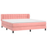 Cama com molas/colchão 180x200 cm veludo rosa 3