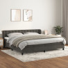 Cama com molas/colchão 200x200 cm veludo cinzento-escuro 1