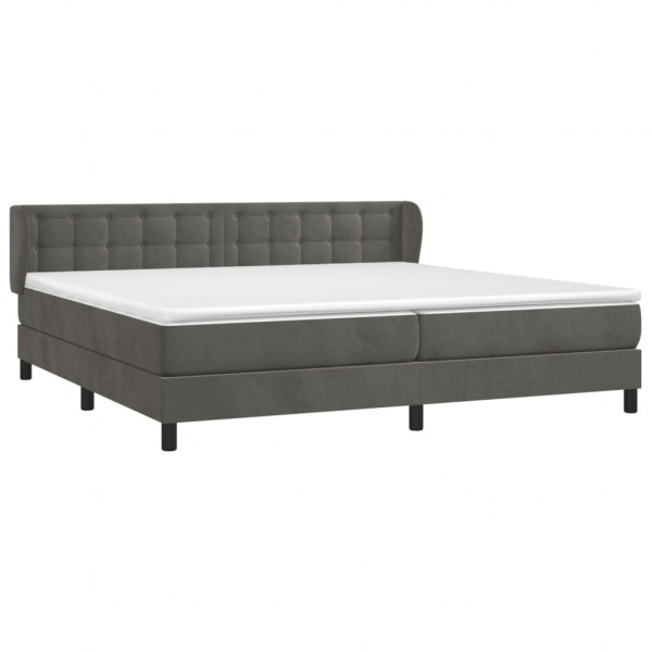 Cama com molas/colchão 200x200 cm veludo cinzento-escuro M 3