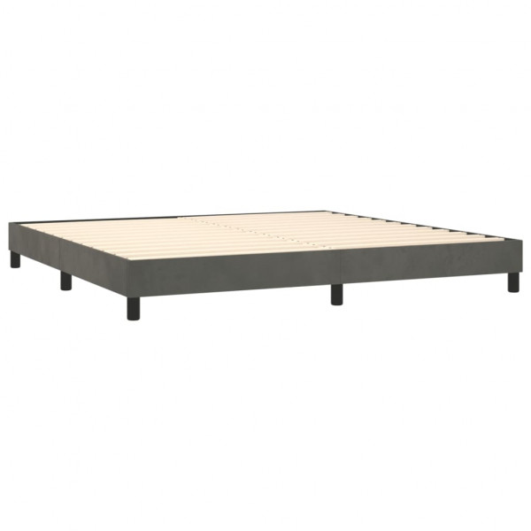 Cama com molas/colchão 200x200 cm veludo cinzento-escuro M 4
