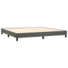 Cama box spring con colchón terciopelo gris oscuro 200x200 cm 4
