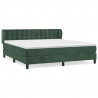 Cama com molas/colchão 200x200 cm veludo verde-escuro 2