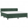 Cama box spring con colchón terciopelo verde oscuro 200x200 cm 3