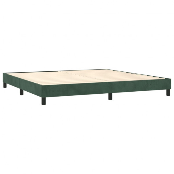Cama com molas/colchão 200x200 cm veludo verde-escuro M 4