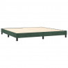Cama com molas/colchão 200x200 cm veludo verde-escuro 4