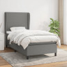Cama box spring con colchón tela gris oscuro 90x200 cm 1
