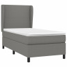 Cama box spring con colchón tela gris oscuro 90x200 cm 3