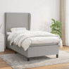 Cama box spring con colchón tela gris claro 100x200 cm 1