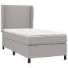 Cama box spring con colchón tela gris claro 100x200 cm 3