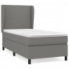 Cama box spring con colchón tela gris oscuro 100x200 cm 2