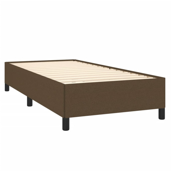 Cama box spring con colchón tela marrón oscuro 100x200 cm M 4