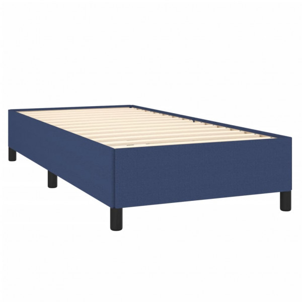 Cama box spring con colchón tela azul 100x200 cm M 4