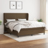 Cama box spring con colchón tela marrón oscuro 160x200 cm 1