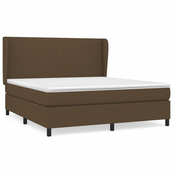 Cama com molas/colchão 160x200 cm tecido castanho-escuro M 2