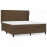 Cama box spring con colchón tela marrón oscuro 160x200 cm 2