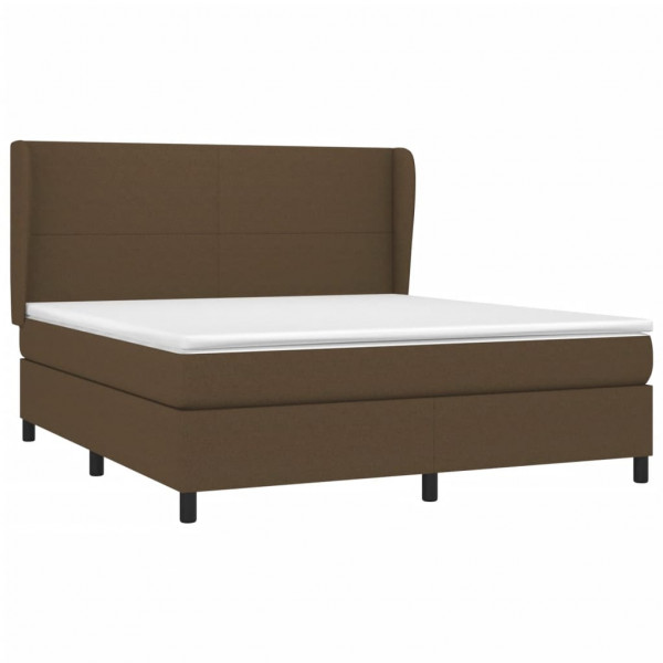 Cama com molas/colchão 160x200 cm tecido castanho-escuro M 3