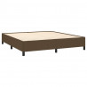 Cama box spring con colchón tela marrón oscuro 160x200 cm 4