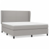 Cama box spring con colchón tela gris claro 180x200 cm 2