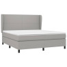 Cama box spring con colchón tela gris claro 180x200 cm 3