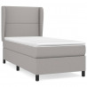 Cama box spring con colchón tela gris claro 90x190 cm 2