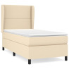 Cama com molas/colchão 90x190 cm tecido cor creme 2