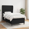 Cama box spring con colchón tela negro 90x200 cm 1