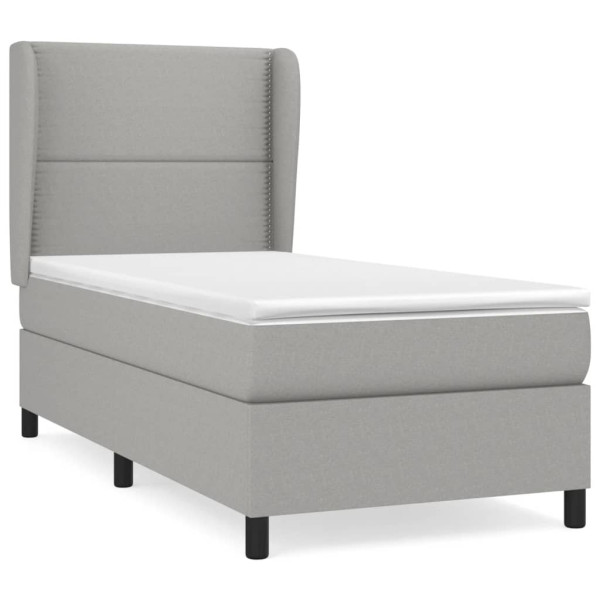 Cama com molas/colchão 100x200 cm tecido cinzento-claro M 2